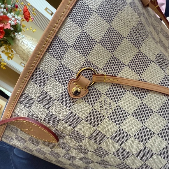 SOLD - Louis Vuitton Neverfull MM Damier Azur Tote Rose Ballerine Pink Lining - Picture 5 of 16